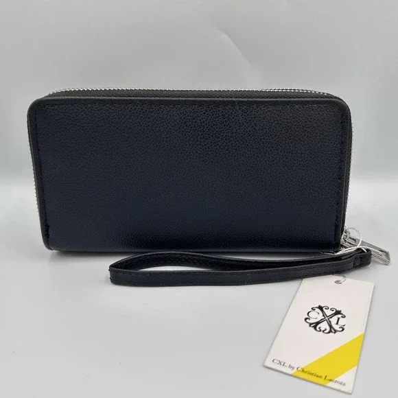CXL Christian Lacroix Black Double Zip‎ Wristlet Wallet NWT Zip Around New - Picture 6 of 9